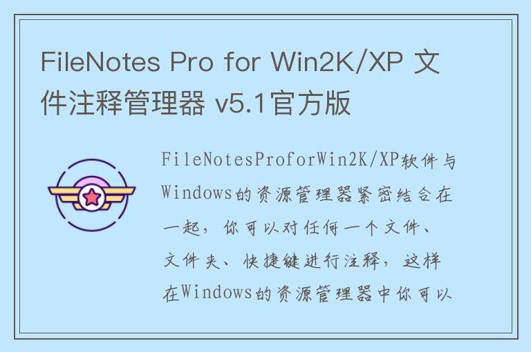 FileNotes Pro for Win2K/XP 文件注释管理器 v5.1官方版