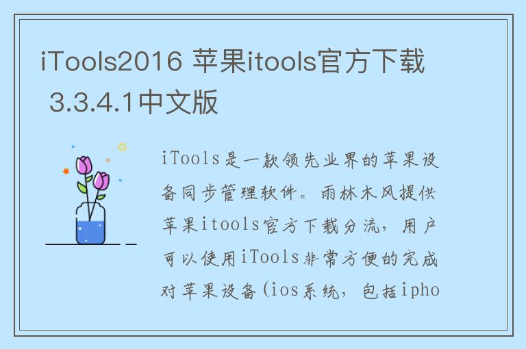 iTools2016 苹果itools官方下载 3.3.4.1中文版