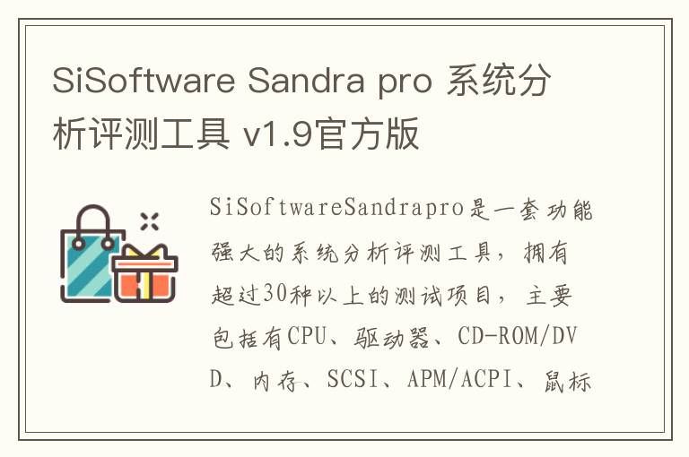 SiSoftware Sandra pro 系统分析评测工具 v1.9官方版