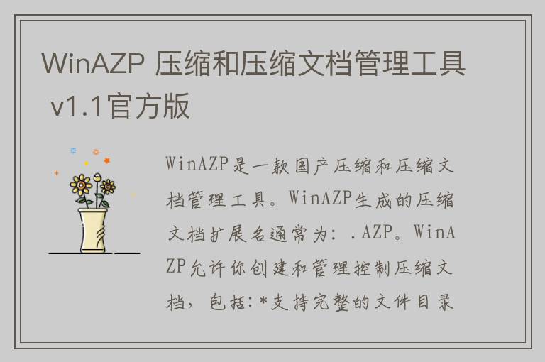 WinAZP 压缩和压缩文档管理工具 v1.1官方版