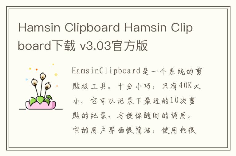 Hamsin Clipboard Hamsin Clipboard下载 v3.03官方版