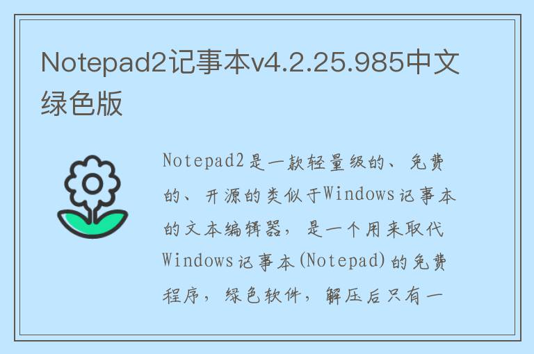 Notepad2记事本v4.2.25.985中文绿色版