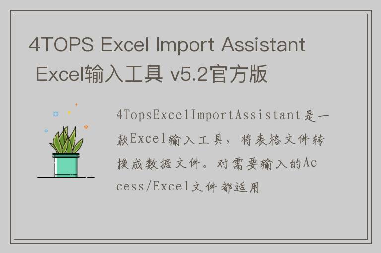 4TOPS Excel Import Assistant Excel输入工具 v5.2官方版