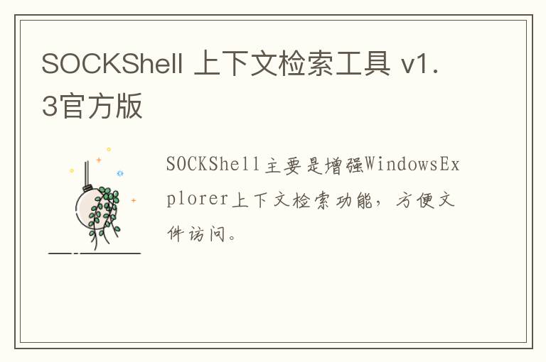SOCKShell 上下文检索工具 v1.3官方版