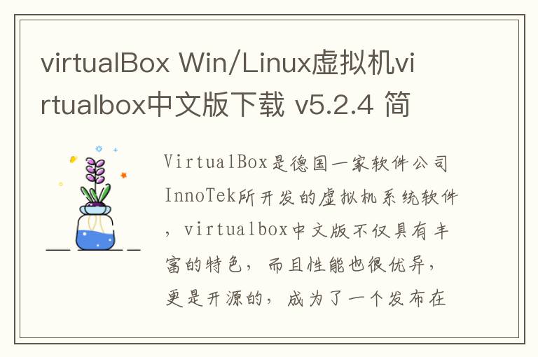 virtualBox Win/Linux虚拟机virtualbox中文版下载 v5.2.4 简体中文版