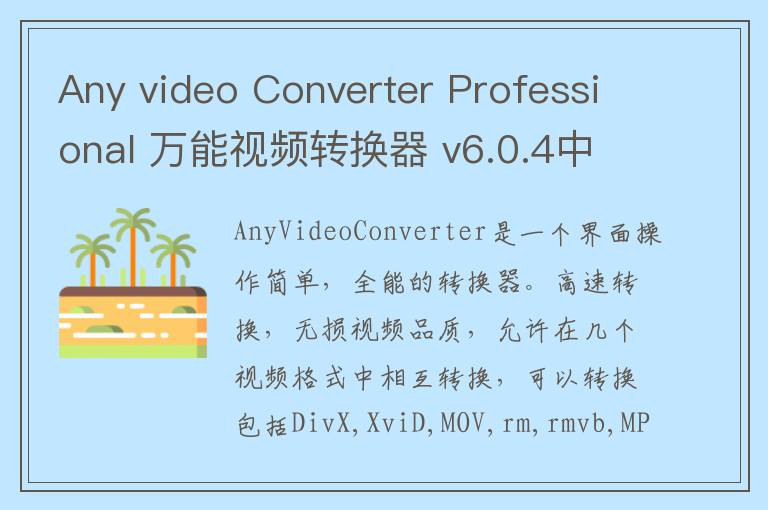 Any video Converter Professional 万能视频转换器 v6.0.4中文版