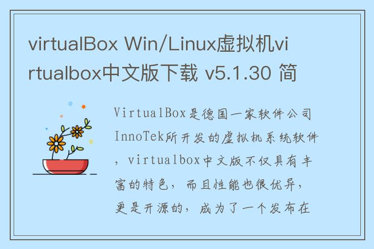 virtualBox Win/Linux虚拟机virtualbox中文版下载 v5.1.30 简体中文版