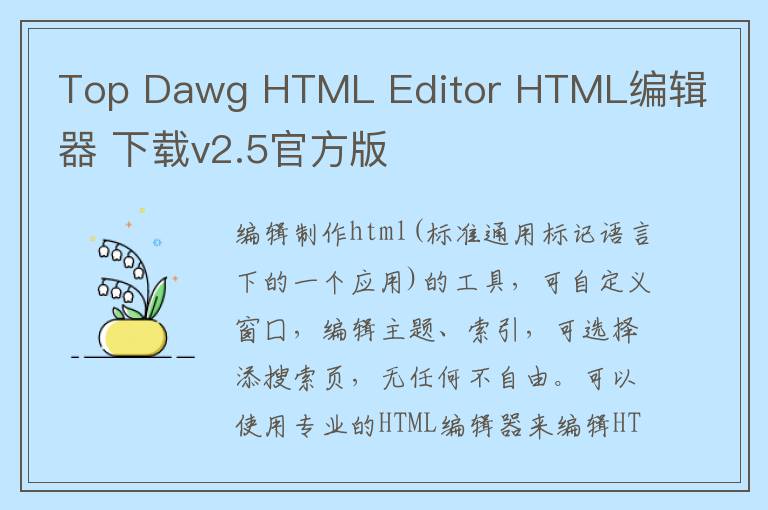 Top Dawg HTML Editor HTML编辑器 下载v2.5官方版