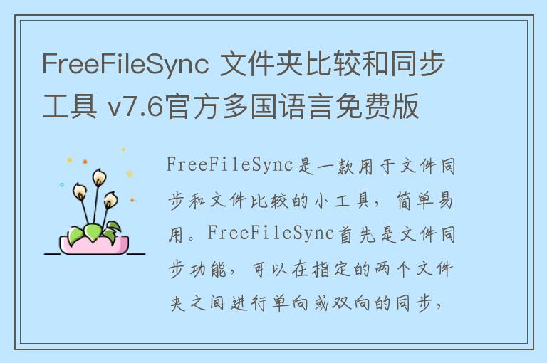 FreeFileSync 文件夹比较和同步工具 v7.6官方多国语言免费版