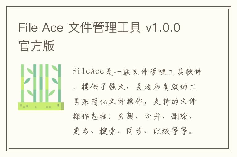 File Ace 文件管理工具 v1.0.0官方版