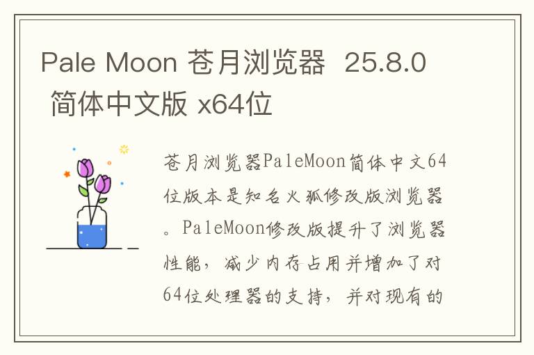 Pale Moon 苍月浏览器  25.8.0 简体中文版 x64位