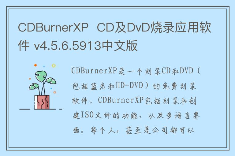 CDBurnerXP  CD及DvD烧录应用软件 v4.5.6.5913中文版