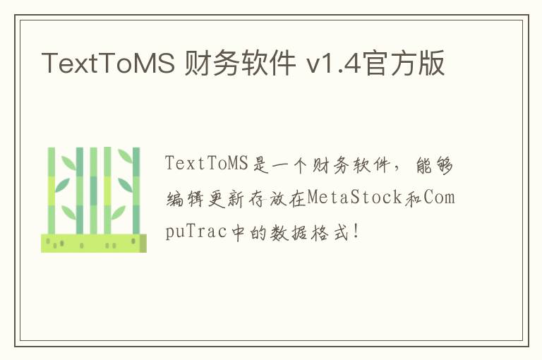 TextToMS 财务软件 v1.4官方版