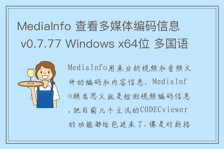 MediaInfo 查看多媒体编码信息 v0.7.77 Windows x64位 多国语言版