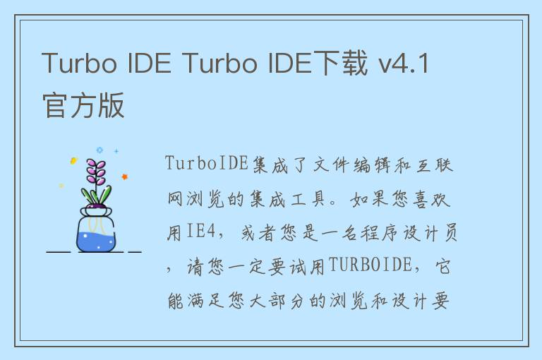 Turbo IDE Turbo IDE下载 v4.1官方版