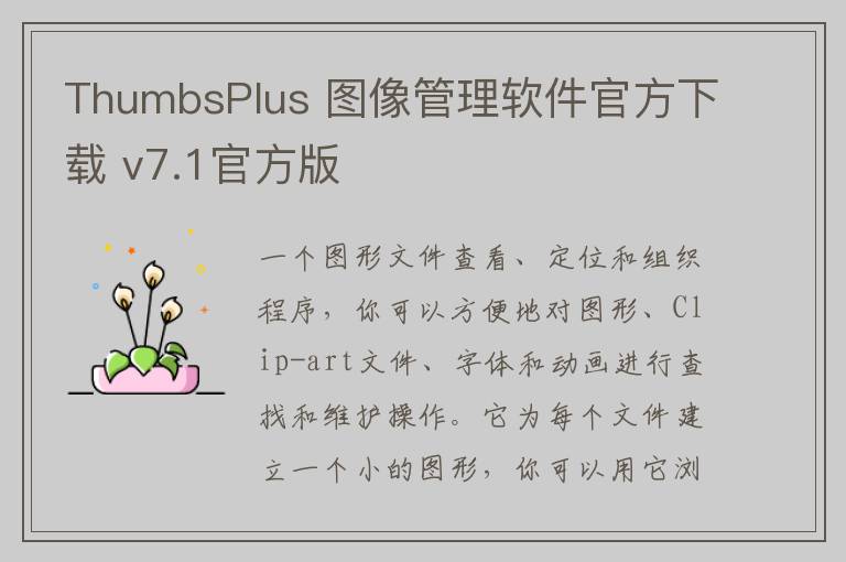 ThumbsPlus 图像管理软件官方下载 v7.1官方版