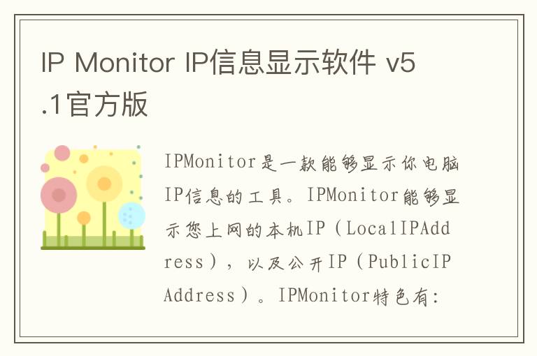 IP Monitor IP信息显示软件 v5.1官方版