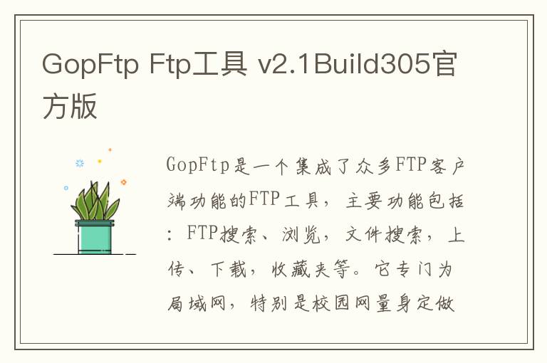 GopFtp Ftp工具 v2.1Build305官方版