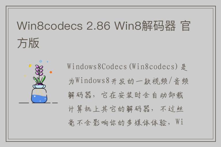 Win8codecs 2.86 Win8解码器 官方版