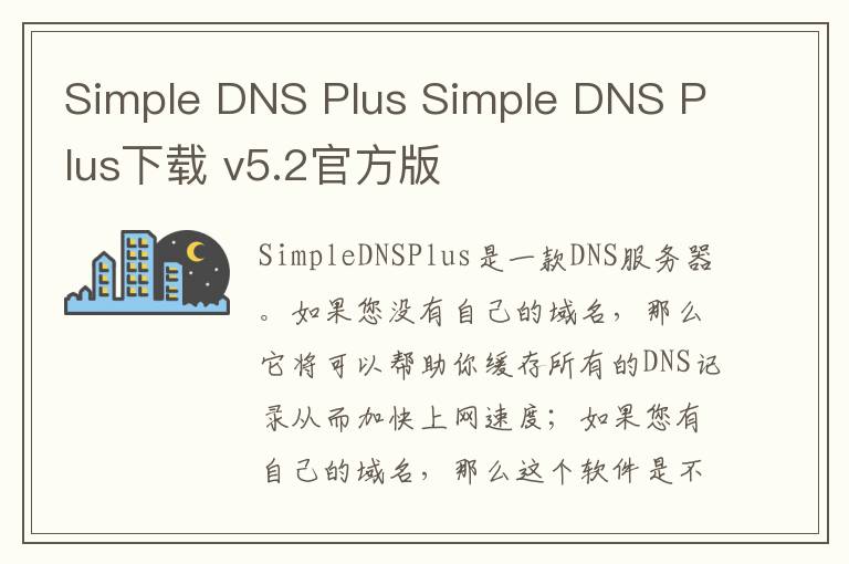 Simple DNS Plus Simple DNS Plus下载 v5.2官方版