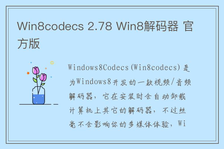 Win8codecs 2.78 Win8解码器 官方版