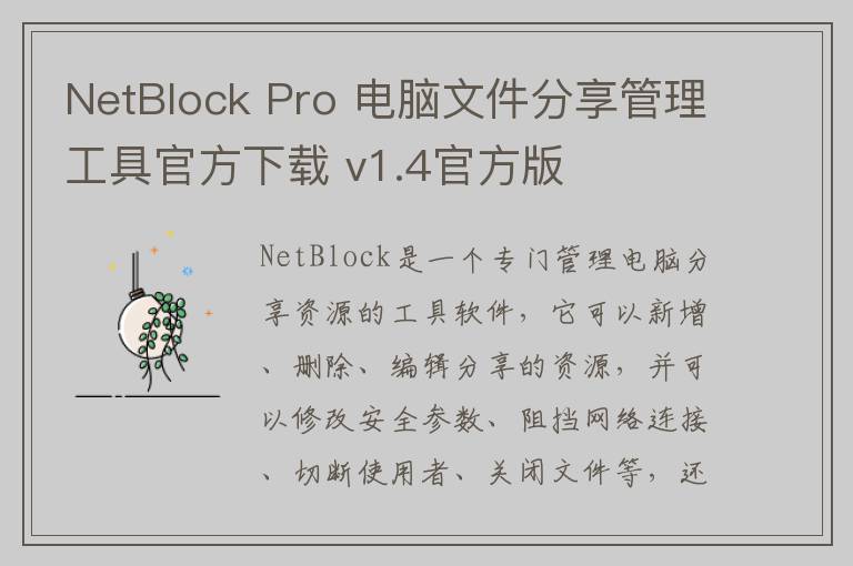 NetBlock Pro 电脑文件分享管理工具官方下载 v1.4官方版