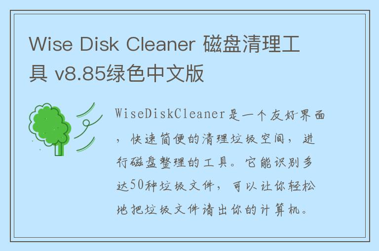Wise Disk Cleaner 磁盘清理工具 v8.85绿色中文版