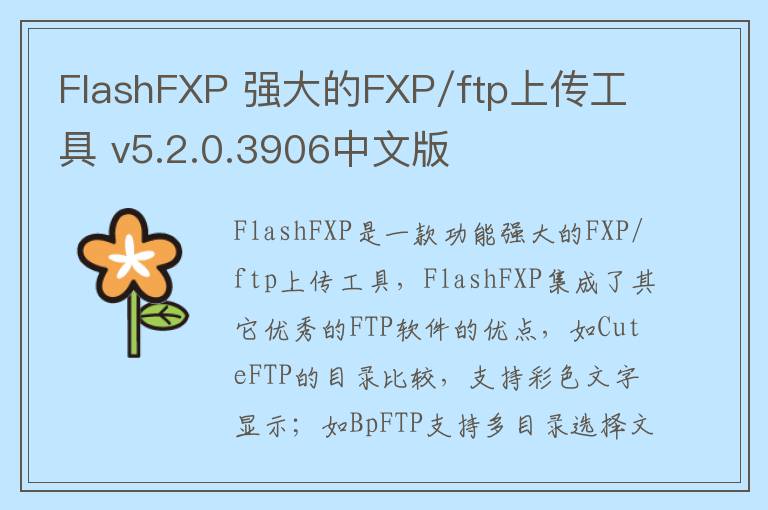 FlashFXP 强大的FXP/ftp上传工具 v5.2.0.3906中文版