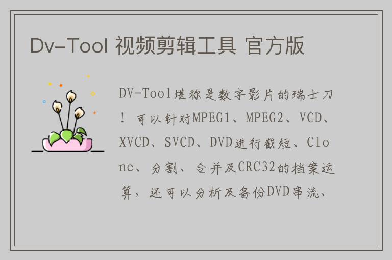 Dv-Tool 视频剪辑工具 官方版