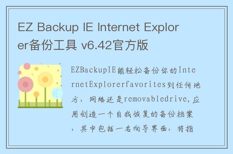EZ Backup IE Internet Explorer备份工具 v6.42官方版