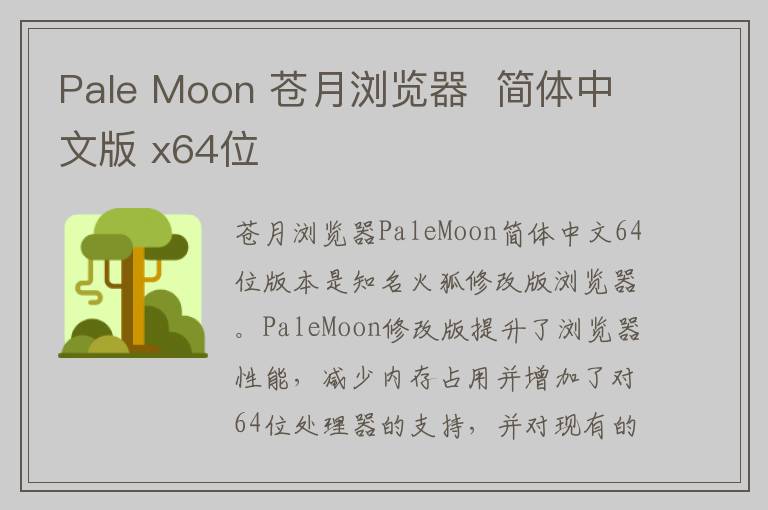 Pale Moon 苍月浏览器  简体中文版 x64位