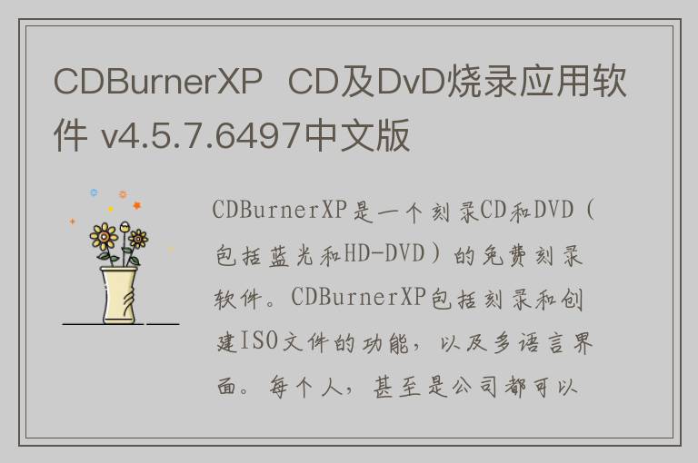 CDBurnerXP  CD及DvD烧录应用软件 v4.5.7.6497中文版