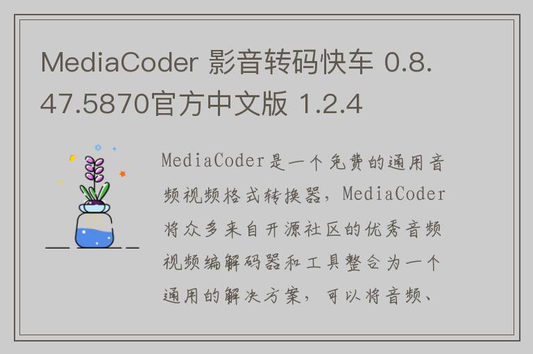 MediaCoder 影音转码快车 0.8.47.5870官方中文版 1.2.4