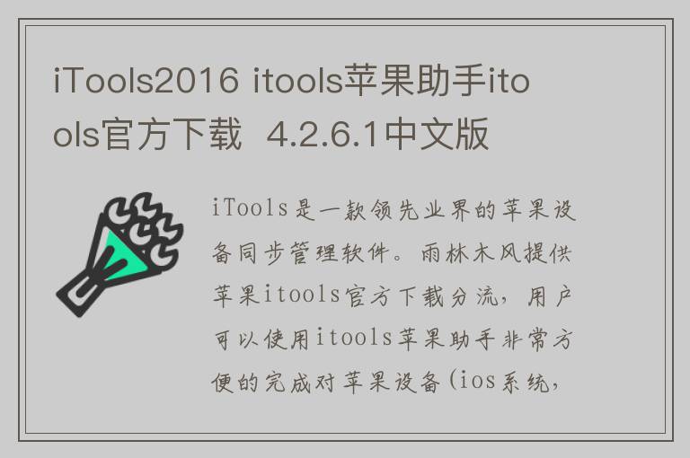 iTools2016 itools苹果助手itools官方下载  4.2.6.1中文版