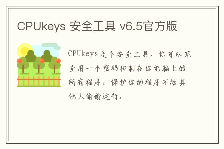 CPUkeys 安全工具 v6.5官方版