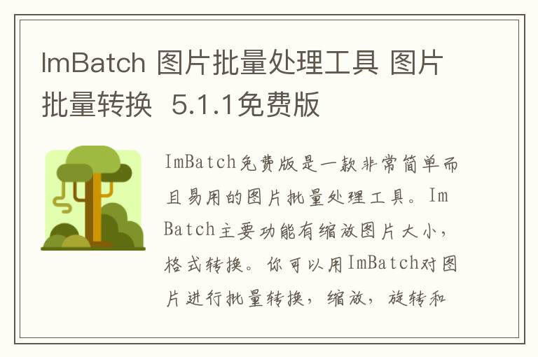 ImBatch 图片批量处理工具 图片批量转换  5.1.1免费版