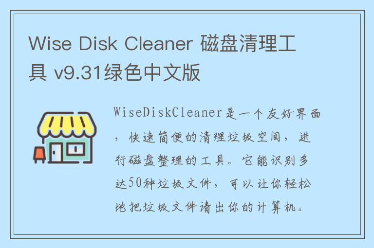 Wise Disk Cleaner 磁盘清理工具 v9.31绿色中文版