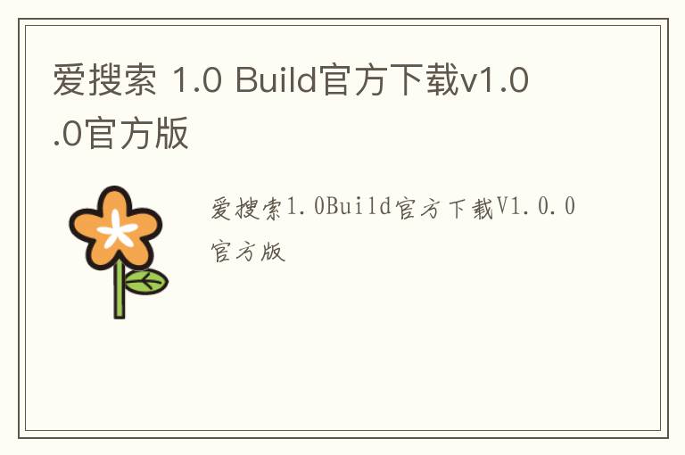 爱搜索 1.0 Build官方下载v1.0.0官方版