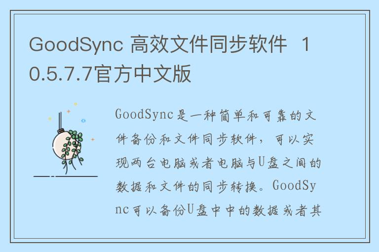 GoodSync 高效文件同步软件  10.5.7.7官方中文版