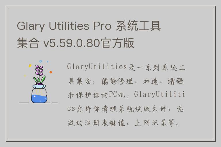Glary Utilities Pro 系统工具集合 v5.59.0.80官方版